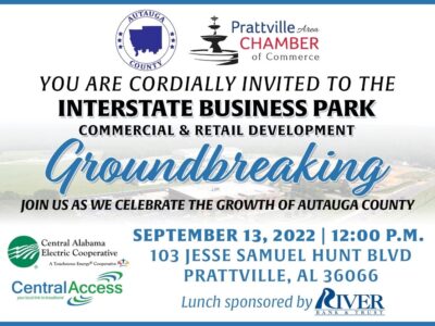 Autauga County, Prattville Chamber to Host Groundbreaking at the Interstate Business Park Tomorrow