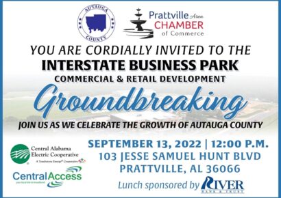 Autauga County, Prattville Chamber to Host Groundbreaking at the Interstate Business Park Tomorrow