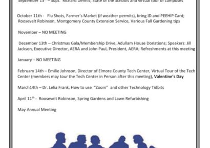 Elmore County Education Retirees Association Meeting Dates Set