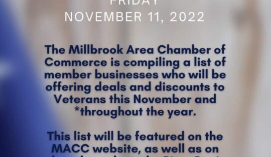 Millbrook Area Chamber of Commerce Seeks Businesses offering Veterans Day Deals, Discounts