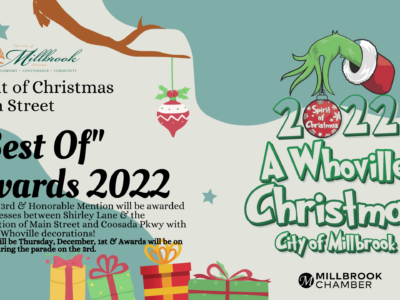 City of Millbrook Christmas Events include a Decorating Contest for businesses!