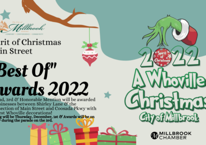 City of Millbrook Christmas Events include a Decorating Contest for businesses!