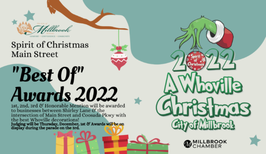 City of Millbrook Christmas Events include a Decorating Contest for businesses!