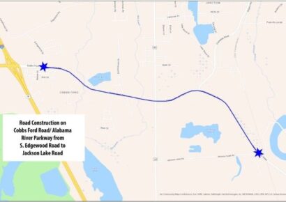 Road Construction on Cobbs Ford Road/ Alabama River Parkway Beginning Soon