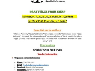 Prattville Farm Swap is Nov. 19 from 8 a.m. to Noon