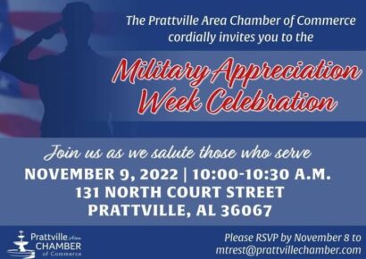 Prattville Chamber to Host Celebration November 9th During Military Appreciation Week