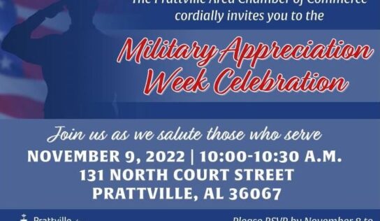Prattville Chamber to Host Celebration November 9th During Military Appreciation Week