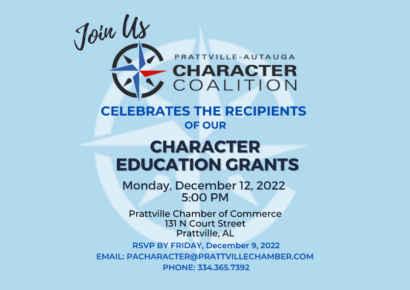 <strong>Prattville Chamber, Character Coalition Presenting Education Grants to Prattville and Autauga County Schools and Educators</strong>