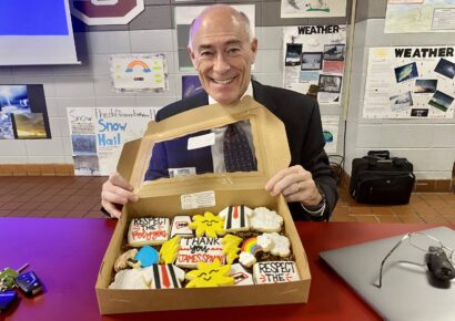 Meteorologist James Spann visits Millbrook Middle School