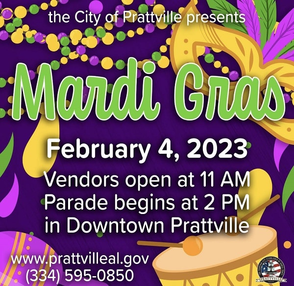 mardi gras celebration downtown prattville 1 feb