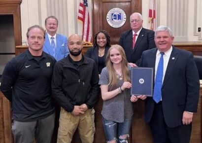 State Champion Wrestler Juliana Eldridge Recognized at Elmore Commission Meeting