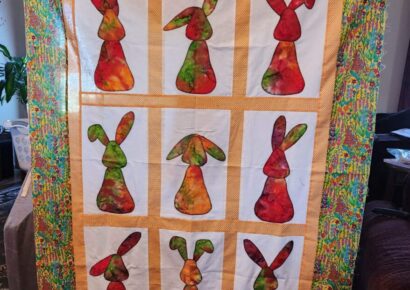 This Quilt Could be Yours! Bunny Shop Hop Today at Spinners Park