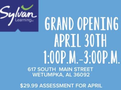 Sylvan Learning Center of Wetumpka Grand Opening is April 30