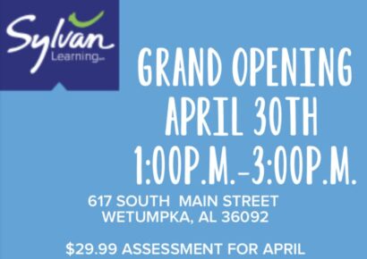 Sylvan Learning Center of Wetumpka Grand Opening is April 30
