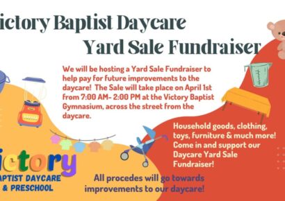 <strong>Yard Sale this Saturday: Victory Baptist Daycare Yard Sale Fundraiser</strong>