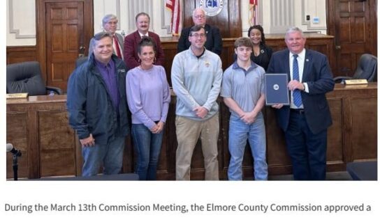 Elmore Commission Honors Wrestler Land Bell of Tallassee High School