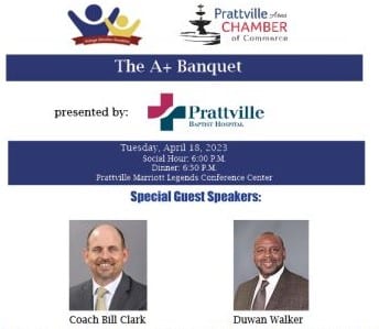 AEF, Prattville Chamber to Host A+ Banquet Tuesday at Legends Marriott