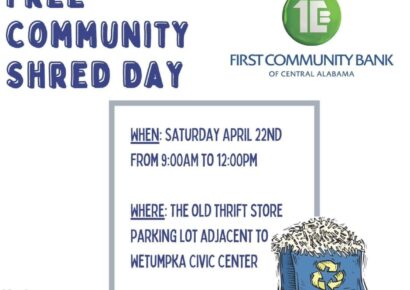 FREE Community Shred Day coming from First Community Bank in Wetumpka