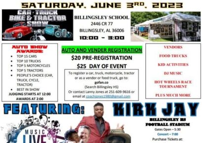 Billingsley High to host Bear Fest June 3 with Music, Auto Show and Vendors