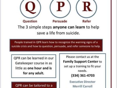 Suicide Prevention: Family Support Center offers FREE Training May 22