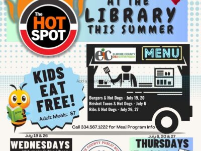Hot Spot Food Truck Schedule for Millbrook, Wetumpka Libraries