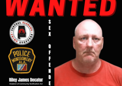 Registered Sex Offender Sought; Cash Reward offered by Central Alabama CrimeStoppers