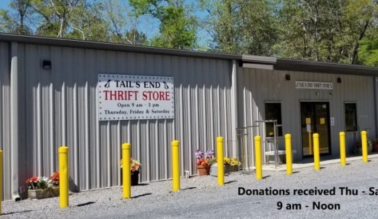 Have you visited the Tails End Thrift store? All money benefits Humane Society of Elmore County