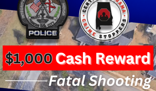 Prattville – $1,000.00 Cash Reward Offered for Information Regarding August Homicide