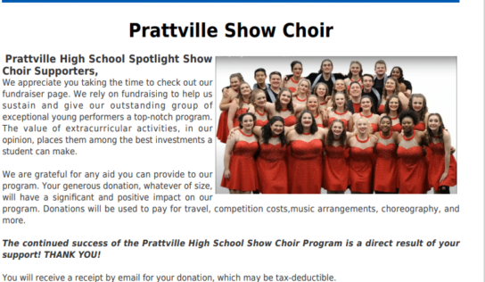 Prattville High School Show Choir Fundraiser Up and Running; Support Needed