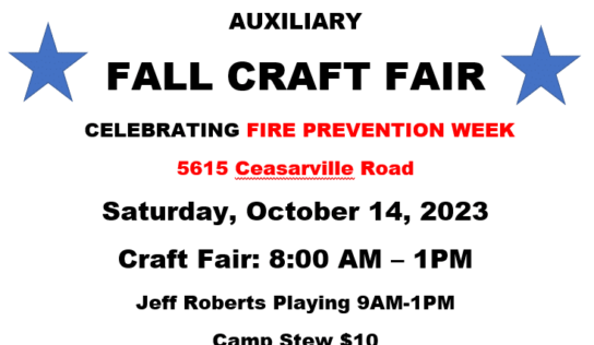 Holtville/Slapout Fire & Rescue Camp Stew, Craft Fair is Oct 14; Jeff Roberts Performing Live