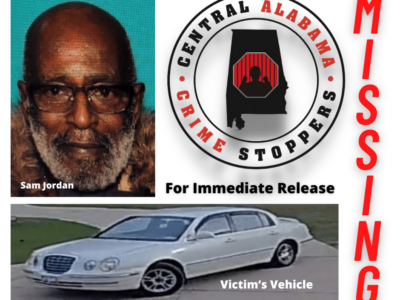 Tallassee Police Seeking Sam Jordan, Missing since Oct. 5; Reward offered
