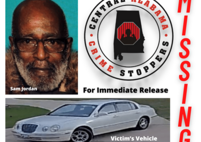 Tallassee Police Seeking Sam Jordan, Missing since Oct. 5; Reward offered