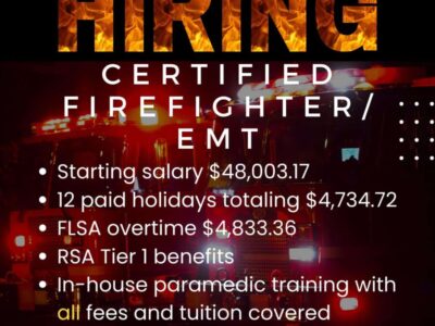 Prattville Fire Department is Hiring; Want to Start a New Career?