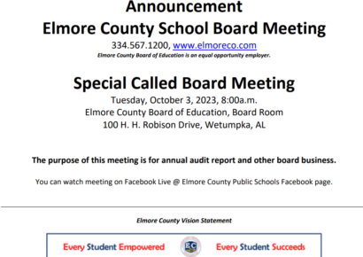 ‘Significant Deficiency’ reported after Audit of Elmore County BOE; Public Meeting set Tuesday Morning