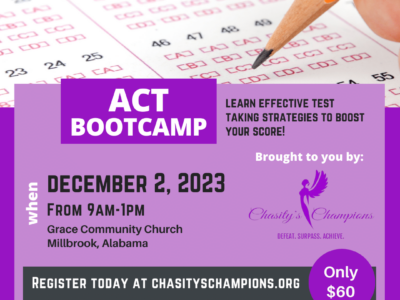 ACT Boot Camp offered for High School Students; Register Now as spots are limited