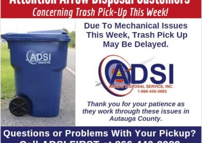 Expect Delays with ADSI Trash Collection due to Mechanical Issues