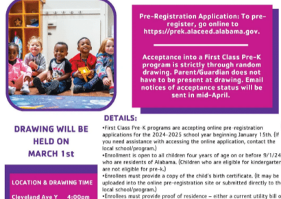 Registration open for first class of Pre-K at Grandview YMCA, and Greater Montgomery YMCA locations