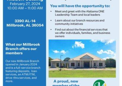 Alabama ONE Announces New Millbrook Location; Ribbon cutting Feb. 27