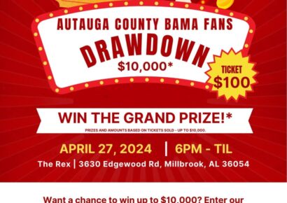 Autauga County Bama Fans to host $10,000 drawdown April 27; $100 per ticket