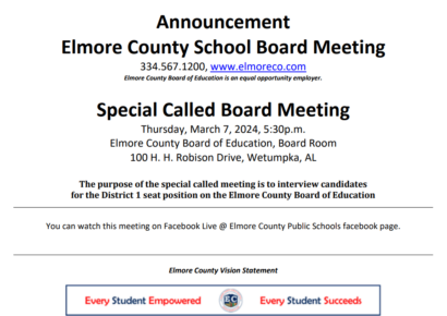 Candidates for Elmore County School Board to be interviewed March 7 in Special Called meeting; See list of candidates
