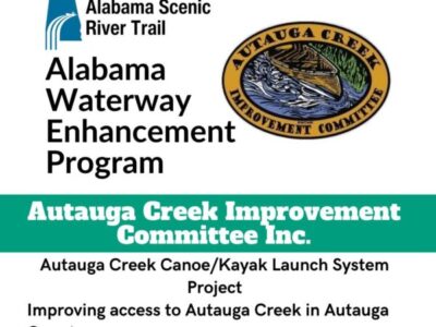 Autauga Creek Improvement Committee selected as recipient of the Alabama Scenic River Trail Waterway Enhancement Program Grant