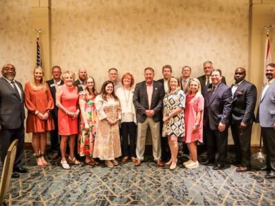 Auburn football coach Hugh Freeze and Prattville native John David Jones speak at A+ Banquet