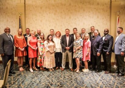 Auburn football coach Hugh Freeze and Prattville native John David Jones speak at A+ Banquet 