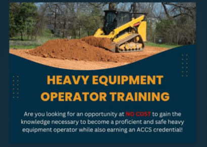 Free heavy equipment operator course through CACC