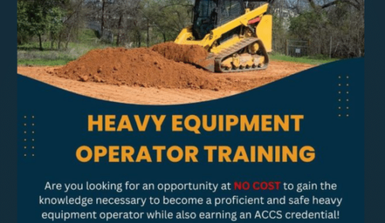 Free heavy equipment operator course through CACC