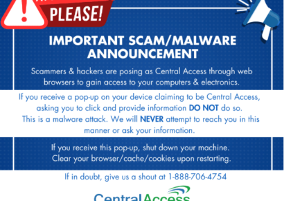Beware of scam targeting Central Access Users