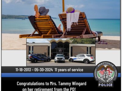 Prattville Police Department Recognizes Tammy Wingard for her Service