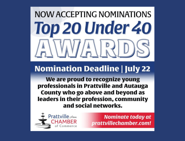 Nominations Are Now Open For The Top 20 Under 40 In Prattville And