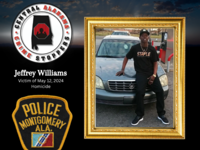 Montgomery Police Seek Info in Fatal Shooting of Jeffrey Williams – $1,000.00 Cash Reward Offered