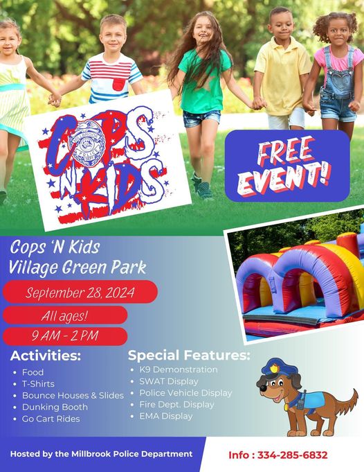 Annual ‘Cops and Kids’ in Millbrook Sept. 28; Showcase your group or business